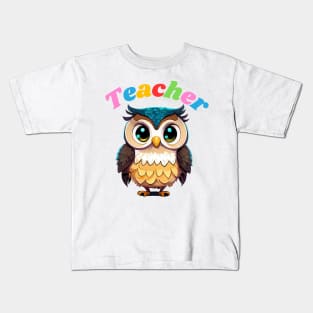 Teacher cartoon owl Kids T-Shirt